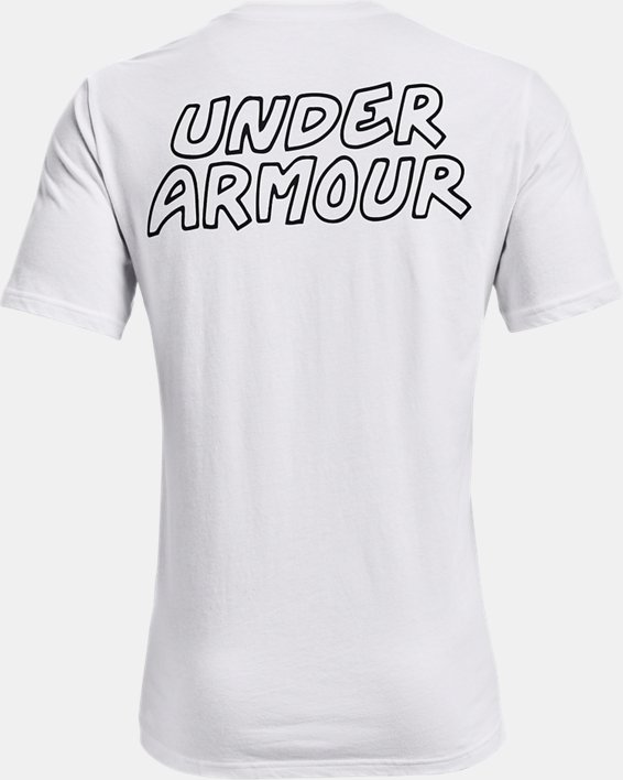 Men's UA Multi Logo Scribble Short Sleeve, White, pdpMainDesktop image number 5